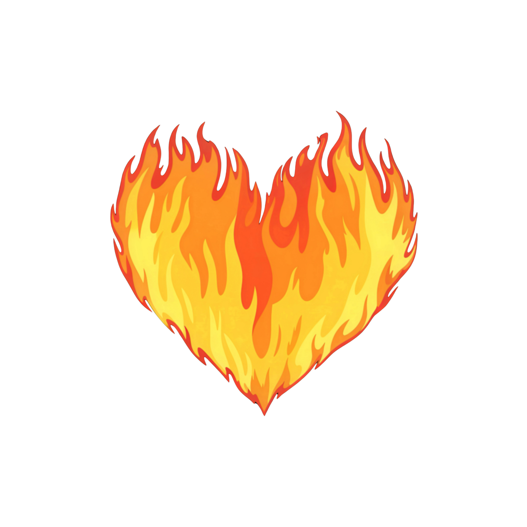 Heart made of flames representing passion
